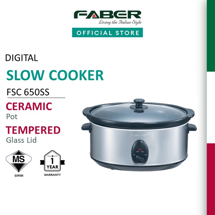 6.5L 320W Stainless Steel Ceramic Digital Slow Cooker Multicooker FSC